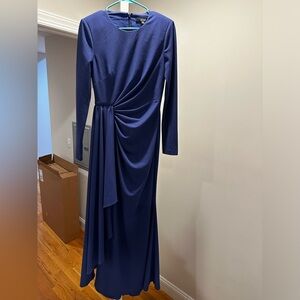 badgley mischka blue dress